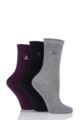 Ladies 3 Pair Harry Potter Embroidered Detail Cotton Socks - Assorted