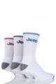 Mens 3 Pair Jeep Cushioned Crew Cotton Sport Socks - White Classic