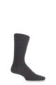 Mens 1 Pair Pantherella Cotton Ribbed Comfort Top Socks - Dark Grey Mix