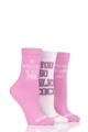 Ladies 3 Pair SOCKSHOP Mean Girls Cotton Socks - Pink