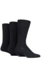 Mens 3 Pair Glenmuir Plain Comfort Cuff Socks - Black