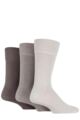 Mens 3 Pair Glenmuir Plain Comfort Cuff Socks - Beige