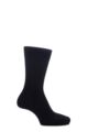 Mens and Ladies 1 Pair SOCKSHOP of London Bamboo Plain Knit True Socks - Black