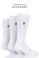 Mens 3 Pair Pringle Bamboo Cushioned Sports Socks Exclusive To SOCKSHOP - White Bamboo