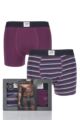 Mens 2 Pair Jeep Spirit Cotton Rich Fitted Trunks Gift Box - Charcoal