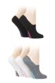 Ladies 5 Pair Dare to Wear No Show Socks - White / Grey / Black