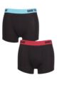 Mens 2 Pack SOCKSHOP Dare To Wear Bamboo Trunks - Black Red / Black Turquoise