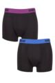 Mens 2 Pack SOCKSHOP Dare To Wear Bamboo Trunks - Black Blue / Black Purple