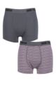 Mens 2 Pack SOCKSHOP Dare To Wear Bamboo Trunks - Charcoal / Pink