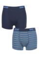 Mens 2 Pack SOCKSHOP Dare To Wear Bamboo Trunks - Navy / Blues