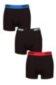 Mens 3 Pack SOCKSHOP Dare to Wear Plain and Striped Bamboo Trunks - Plain Black / Red / Blue