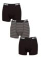 Mens 3 Pack SOCKSHOP Dare to Wear Plain and Striped Bamboo Trunks - Stripe Black / Charcoal