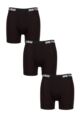 Mens 3 Pack SOCKSHOP Dare to Wear Plain and Striped Bamboo Keyhole Boxers - Plain Black