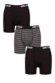 Mens 3 Pack SOCKSHOP Dare to Wear Plain and Striped Bamboo Keyhole Boxers - Stripe Black / Charcoal