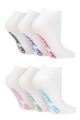 Ladies 6 Pair SOCKSHOP Dare to Wear Patterned and Plain Trainer Socks - Plain White