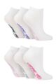 Ladies 6 Pair Dare to Wear Pique Knit Patterned Trainer Socks - White Floral