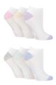 Ladies 6 Pair Dare to Wear Performance Trainer Socks - White