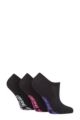 Ladies 3 Pair SOCKSHOP Dare to Wear Plain Bamboo No Show Socks - Black