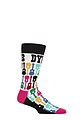 SOCKSHOP Music Collection 1 Pair Bob Dylan Cotton Socks - Guitars Black