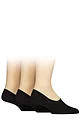 Mens 3 Pair Glenmuir Cotton Shoe Liner Socks - Black
