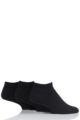 Mens 3 Pair Glenmuir Bamboo Trainer Socks - Black