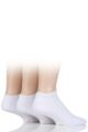 Mens 3 Pair Glenmuir Bamboo Trainer Socks - White