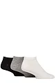 Mens 3 Pair Glenmuir Bamboo Trainer Socks - Black / White / Grey