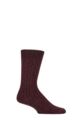 Mens 1 Pair Glenmuir Silk and Merino Wool Blend Socks - Burgundy