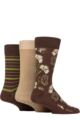 Mens 3 Pair Glenmuir Gift Tagged Patterned Bamboo Socks - Floral
