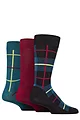 Mens 3 Pair Glenmuir Gift Tagged Patterned Bamboo Socks - Navy / Teal / Burgundy