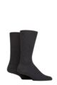 Mens 2 Pair Glenmuir Bamboo Leisure Socks - Black