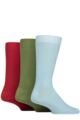 Mens 3 Pair Glenmuir Bamboo Leisure Socks - Blue / Green / Red