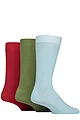 Mens 3 Pair Glenmuir Bamboo Leisure Socks - Blue / Green / Red