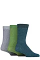 Mens 3 Pair Glenmuir Bamboo Leisure Socks - Blue / Green