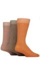 Mens 3 Pair Glenmuir Bamboo Leisure Socks - Orange / Brown
