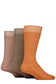 Mens 3 Pair Glenmuir Bamboo Leisure Socks - Orange / Brown