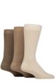 Mens 3 Pair Glenmuir Bamboo Leisure Socks - Beige / Brown