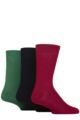 Mens 3 Pair Glenmuir Bamboo Full Cushion Leisure Socks - Burgundy / Navy / Green