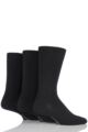 Mens 3 Pair Glenmuir Classic Bamboo Plain Socks - Black