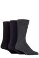 Mens 3 Pair Glenmuir Classic Bamboo Plain Socks - Black / Navy / Grey