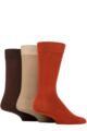 Mens 3 Pair Glenmuir Classic Bamboo Plain Socks - Burnt Orange / Cocoa