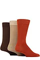 Mens 3 Pair Glenmuir Classic Bamboo Plain Socks - Burnt Orange / Cocoa
