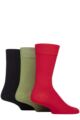 Mens 3 Pair Glenmuir Classic Bamboo Plain Socks - Red / Green / Navy