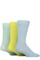 Mens 3 Pair Glenmuir Classic Bamboo Plain Socks - Blue / Lime / Mint