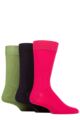 Mens 3 Pair Glenmuir Classic Bamboo Plain Socks - Burgundy / Navy / Green