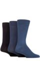 Mens 3 Pair Glenmuir Classic Bamboo Plain Socks - Navy