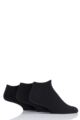 Mens 3 Pair Glenmuir Bamboo Half Cushioned Sports Socks - Black