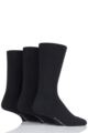 Mens 3 Pair Glenmuir Classic Bamboo Ribbed Socks - Black