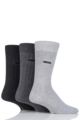 Mens 3 Pair Glenmuir Classic Bamboo Ribbed Socks - Charcoal