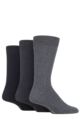 Mens 3 Pair Glenmuir Classic Bamboo Ribbed Socks - Black / Navy / Grey